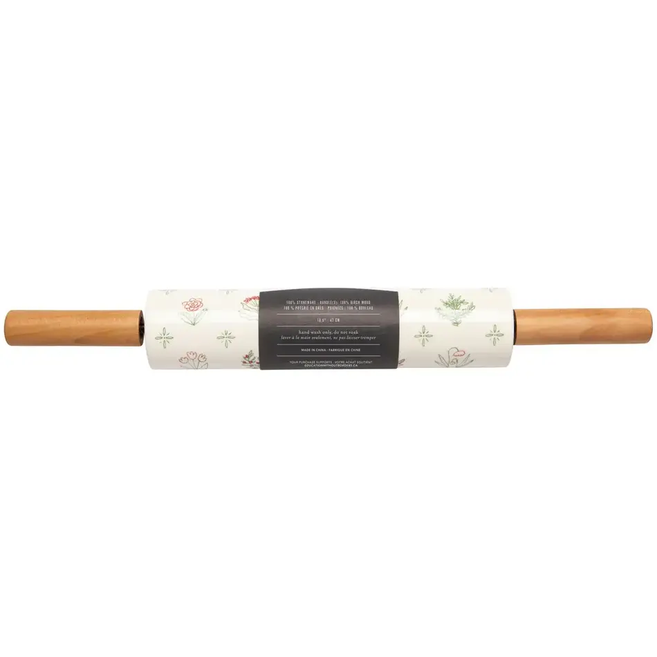Camellia Stoneware Rolling Pin