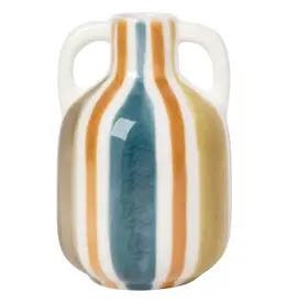 Danica Rustic Stripe Ceramic Bud Vase
