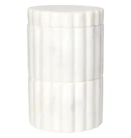 Danica White Fluted Marble Salt Cellar