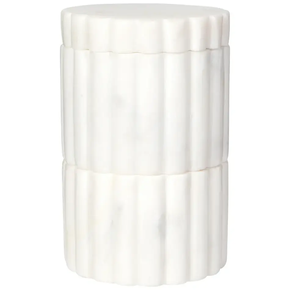Danica White Fluted Marble Salt Cellar