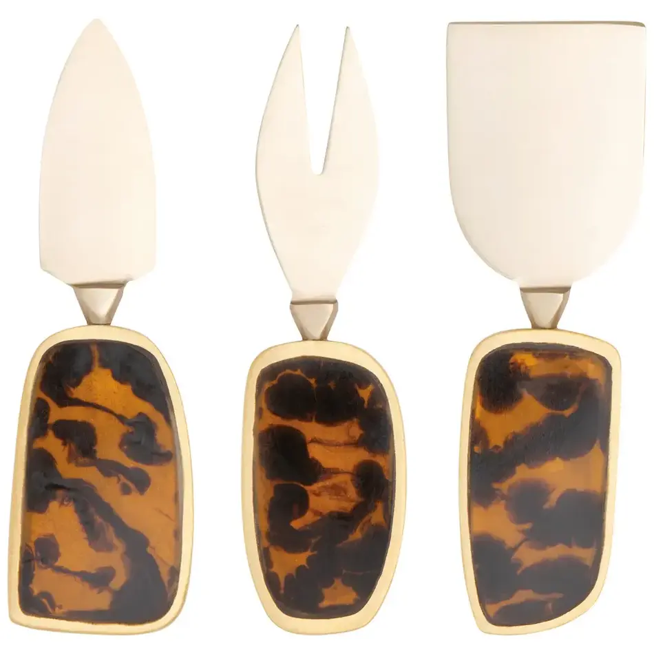 Danica Tortoiseshell Cheese Knives Set of 3