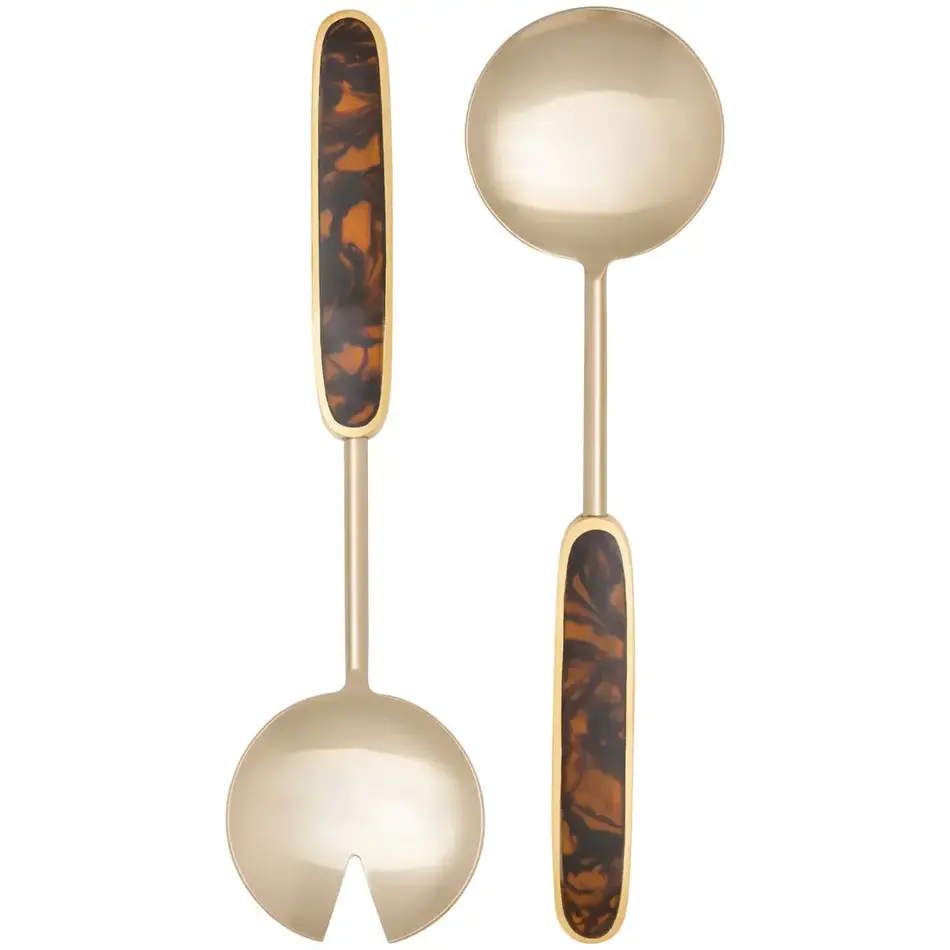 Danica Tortoiseshell Salad Servers Set of 2