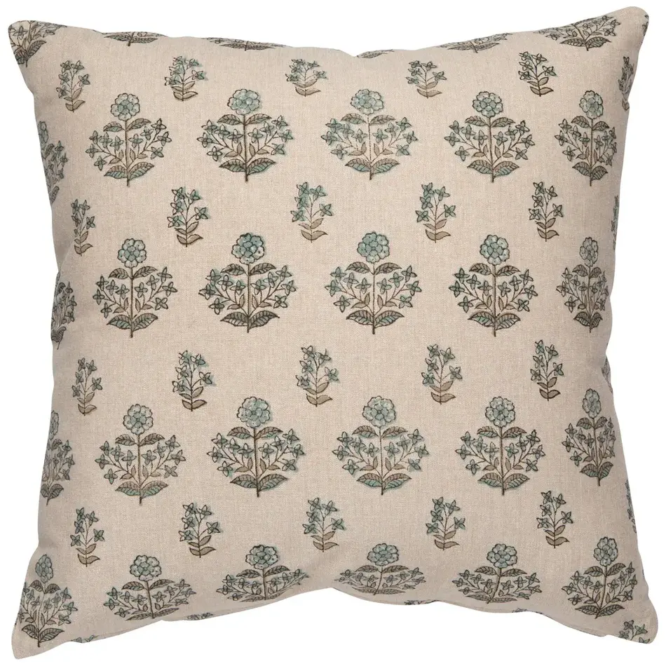 Danica Salvia Block Print Pillow 20 x 20 inch
