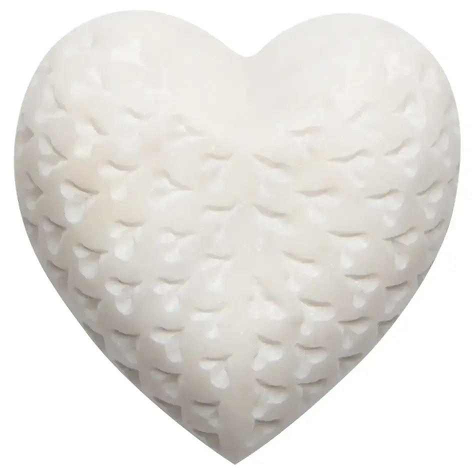 Danica White Marble Heart Large