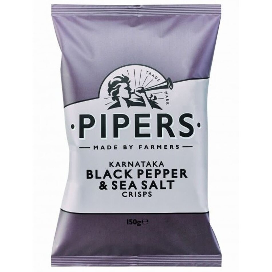 Pipers Pipers Crisps Karnataka Black Pepper and Sea Salt, 150g