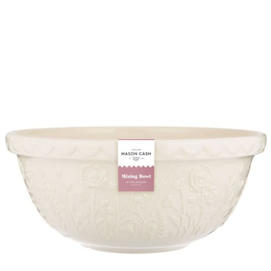 Mason Cash Mason Cash Meadow Mixing Bowl 29cm/4000ml, White Rose