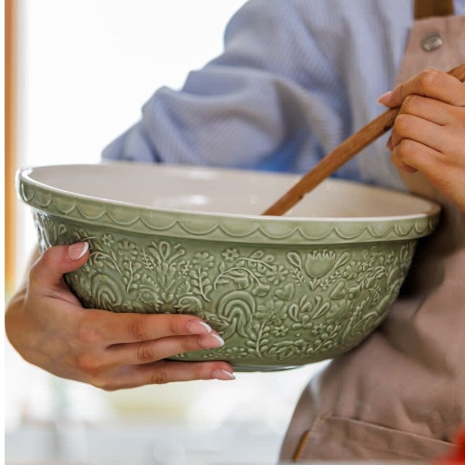 Mason Cash Mason Cash Home To Roost Mixing Bowl, 29cm/4000ml, Sage Green