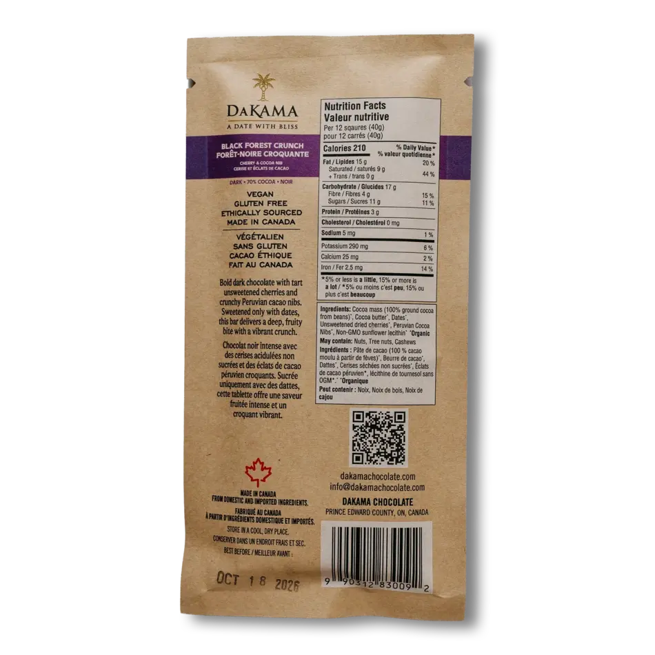 Dakama Dakama Black Forest Crunch Cherry and Cocoa Nib