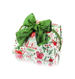 Amaretti Virginia Traditional Hand Wrapped Panettone Green Velvet Bow, 1000g
