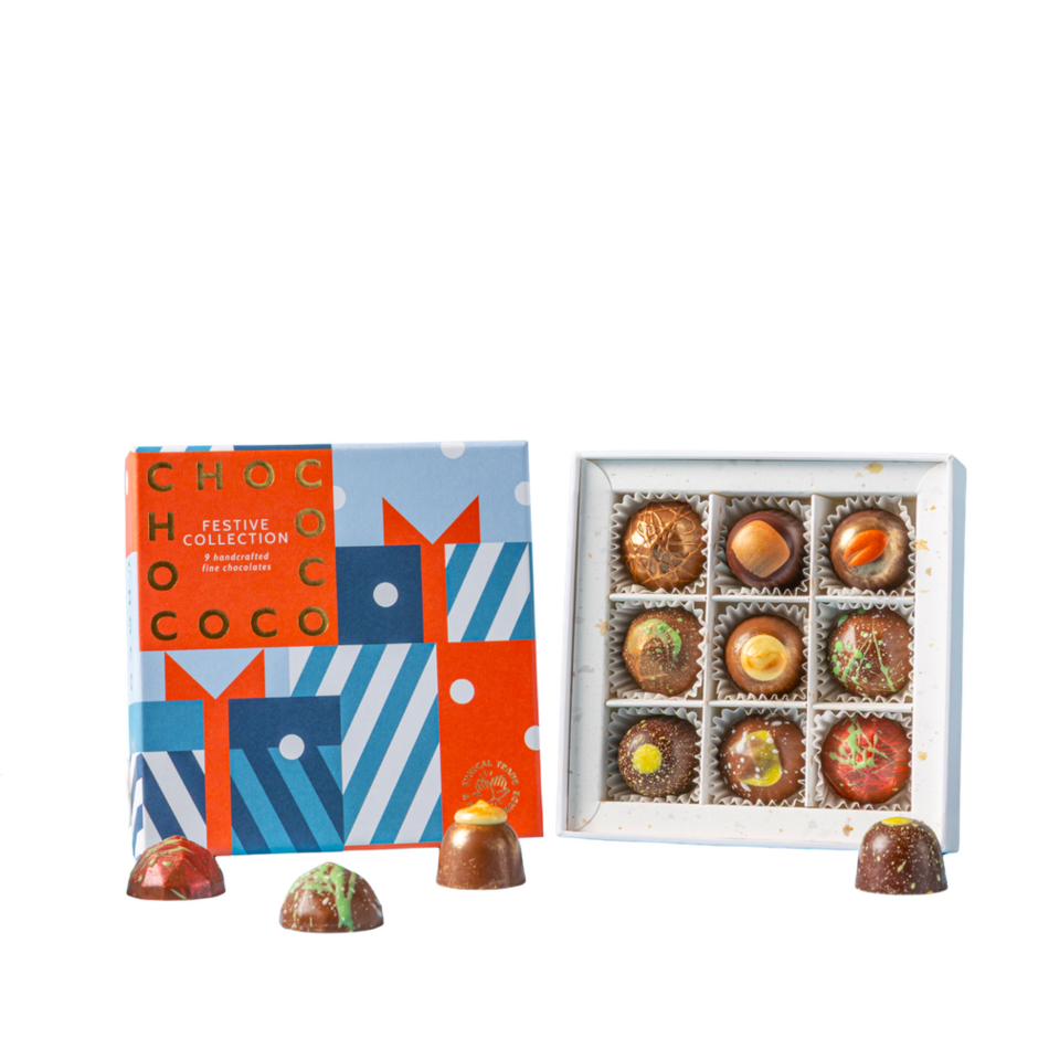Chococo 9 Piece Festive Chocolate Selection Box, 90g
