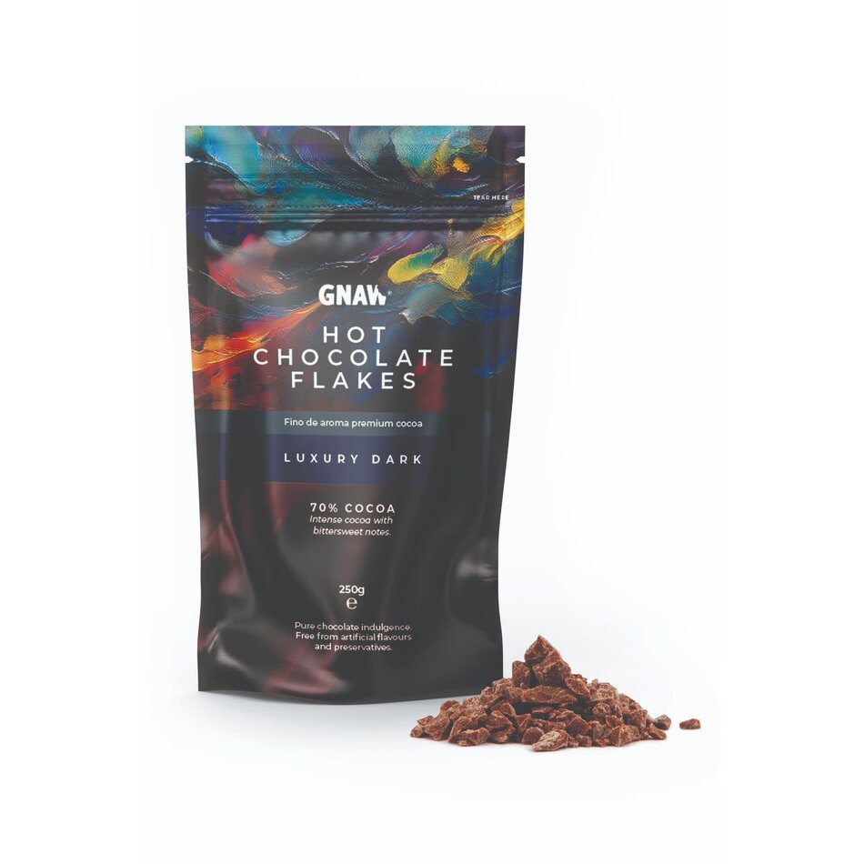 Gnaw Luxury Dark Chocolate Hot Chocolate Flakes, 250g