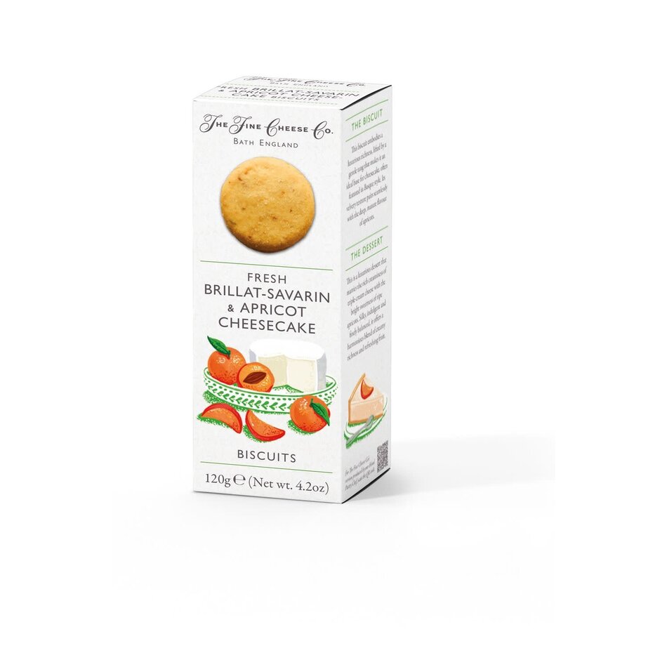 Fine Cheese Co. Fresh Brillat Savarin & Apricot Cheesecake Biscuits, 115g