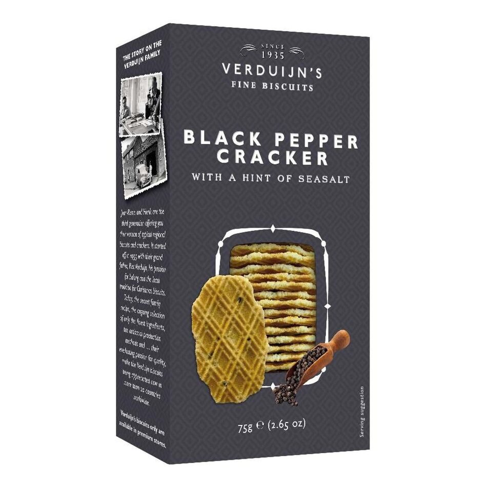 Verduijins Wafers with Black Pepper, 75g