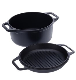 Victoria Cast Iron Dutch Oven Combo Cooker, 5.7L