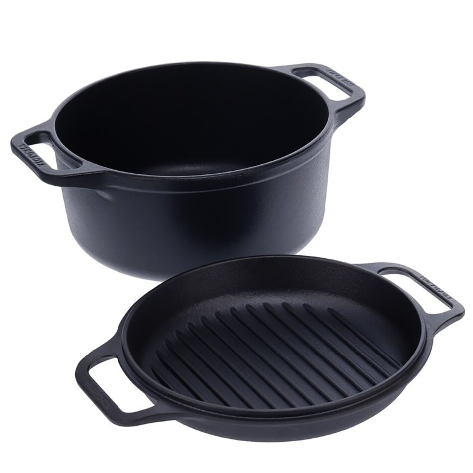 Victoria Cast Iron Dutch Oven Combo Cooker, 5.7L