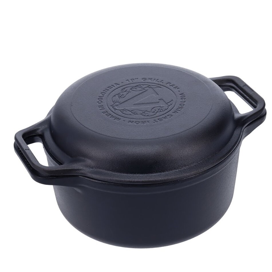 Victoria Cast Iron Dutch Oven Combo Cooker, 5.7L