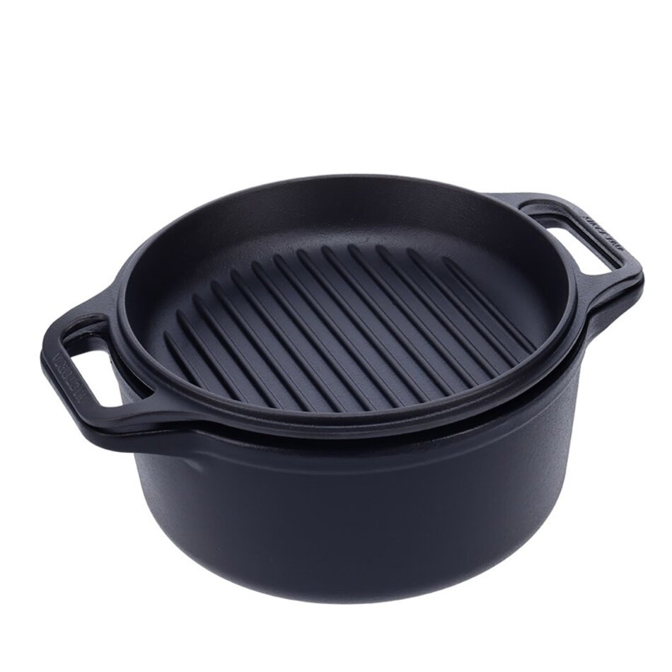 Victoria Cast Iron Dutch Oven Combo Cooker, 5.7L