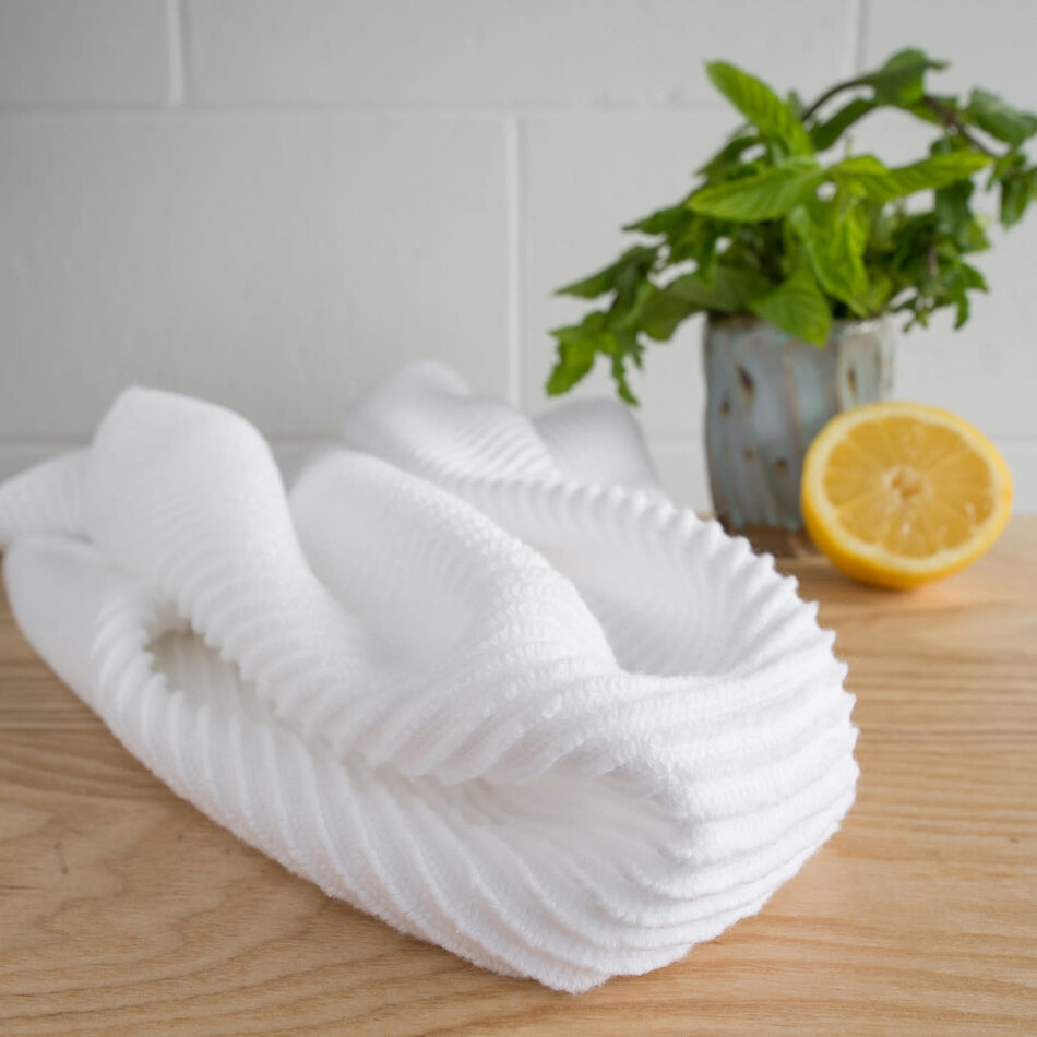 Ripple White Kitchen Towel