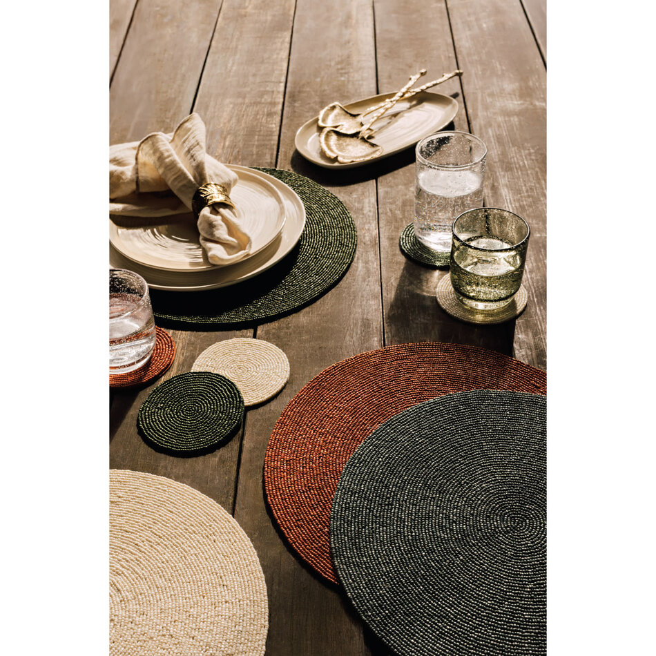 Cedar Beaded Coasters Set of 4