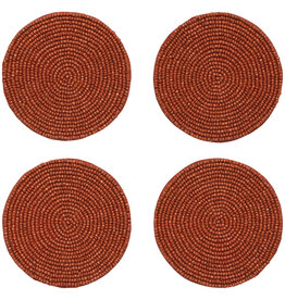 Cinnamon Stick Beaded Coasters Set of 4