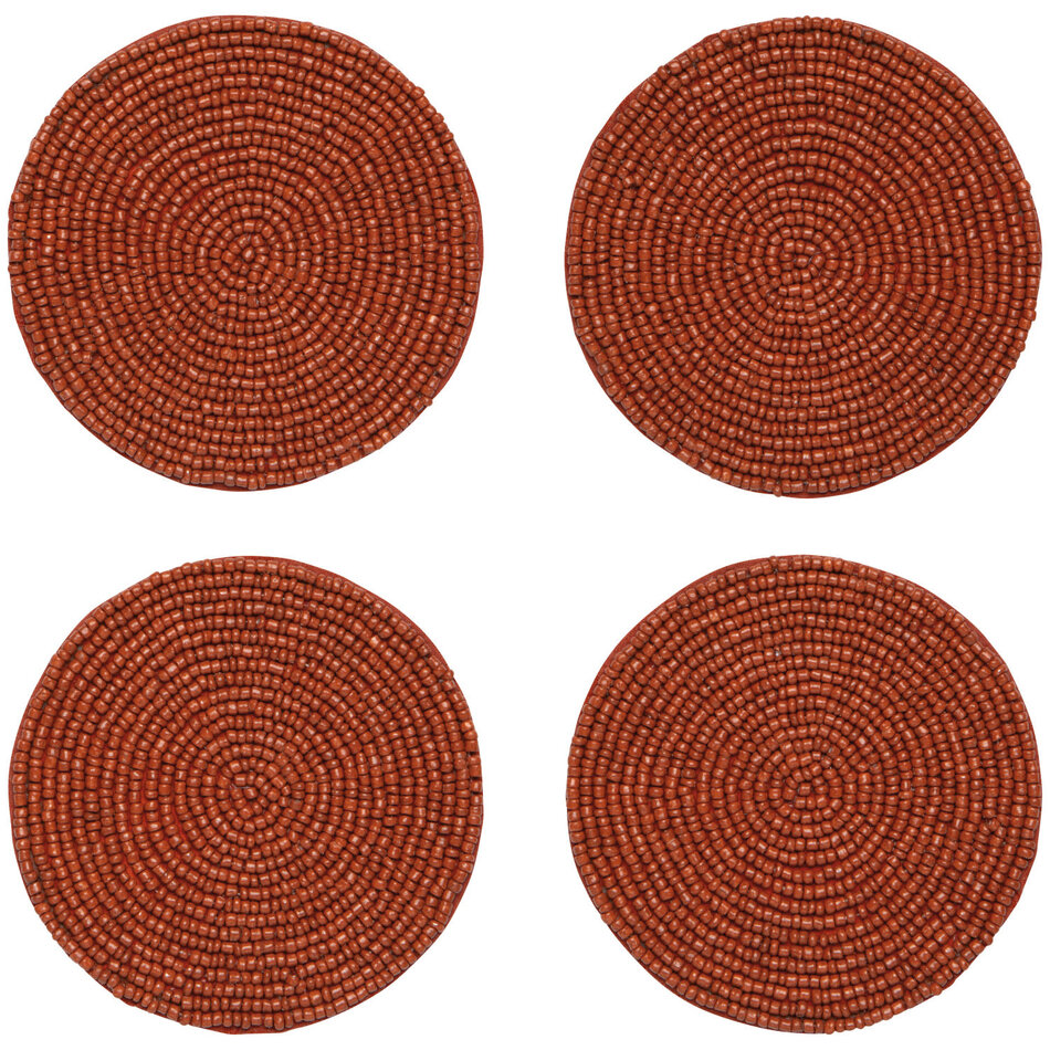 Cinnamon Stick Beaded Coasters Set of 4