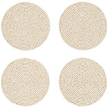 Ivory Beaded Coasters Set of 4