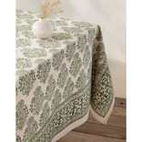 Viridian Block Print Tablecloth 60 x 84 inch
