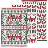 Folk Forest Christmas Bakers Floursack Dishtowels