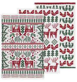 Folk Forest Christmas Bakers Floursack Dishtowels