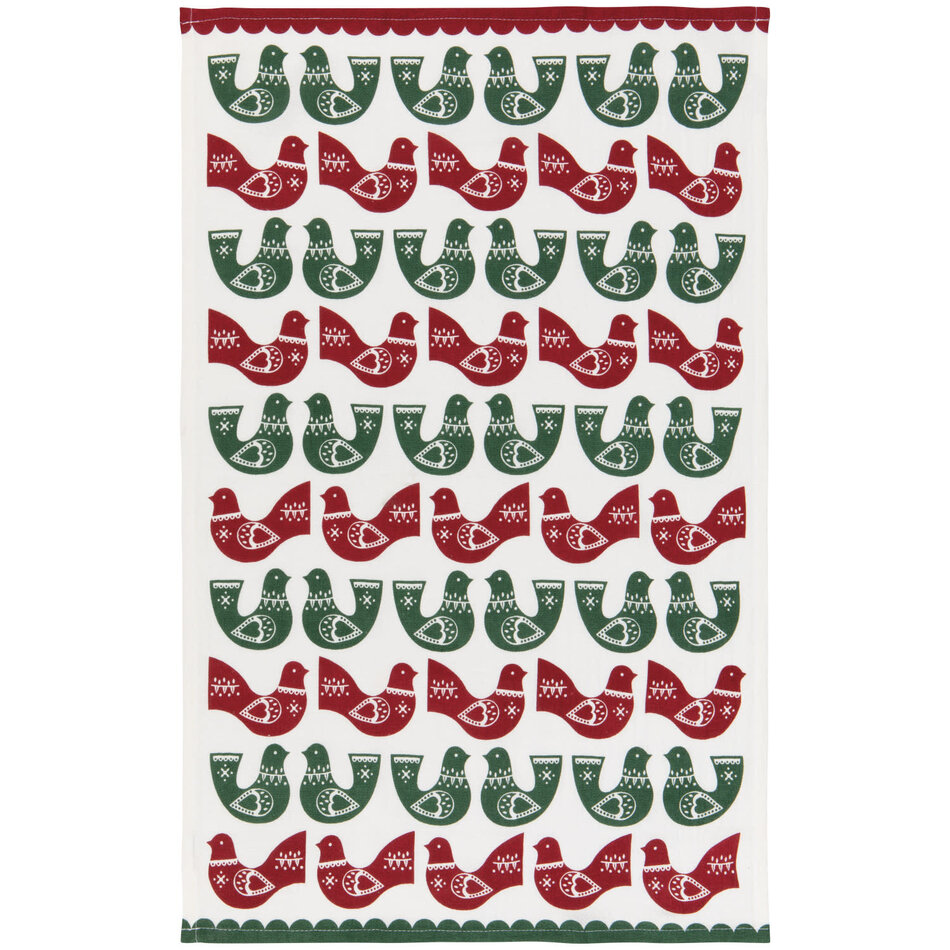 Folk Forest Christmas Bakers Floursack Dishtowels