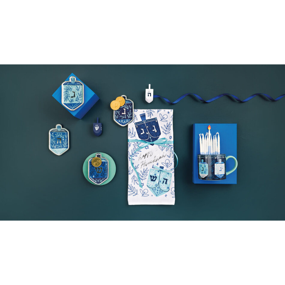 Dreidels Hanukkah Dishtowel