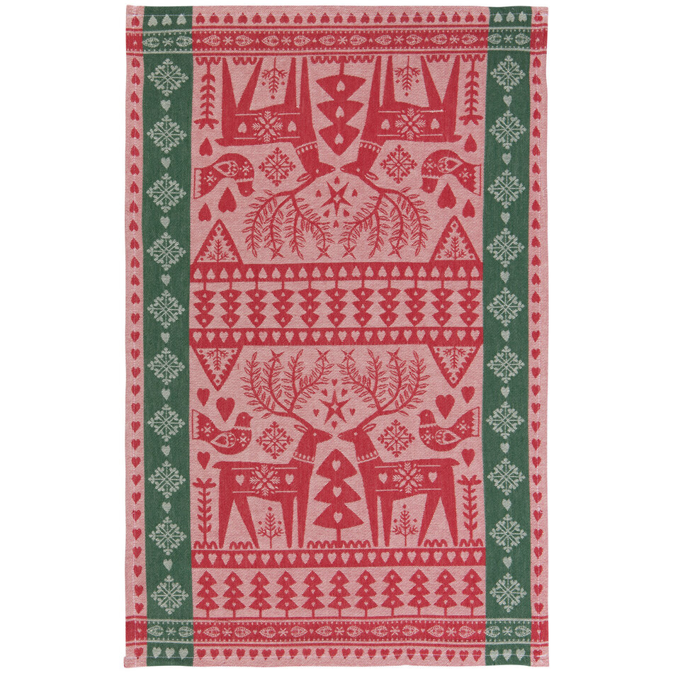 Folk Forest Christmas Jacquard Dishtowel