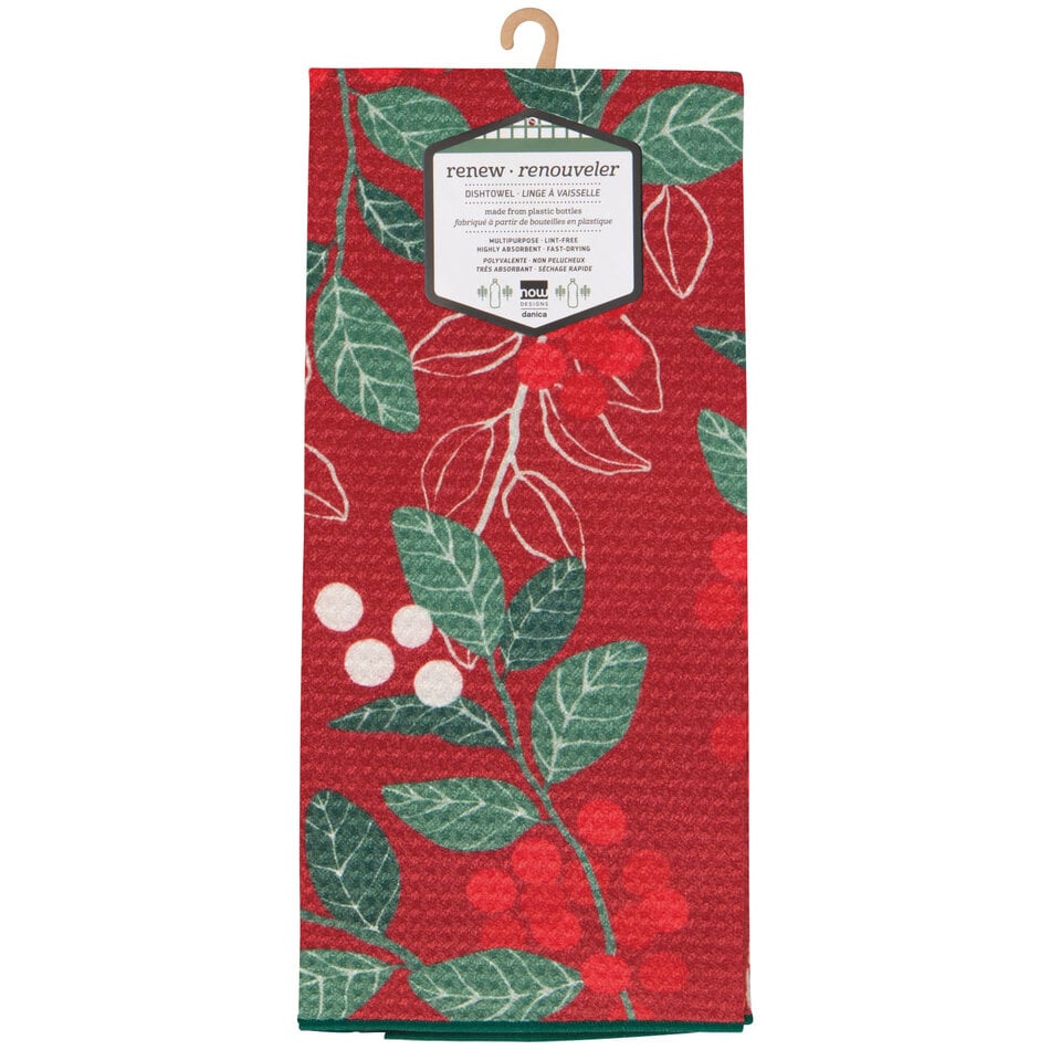 Merry Berry Christmas Recycled Microfibre Dishtowel