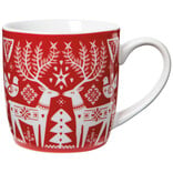 Folk Forest Christmas Porcelain Mug