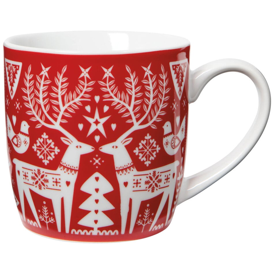 Folk Forest Christmas Porcelain Mug