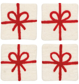 Presents Christmas Felt Wool Coaster Set of 4