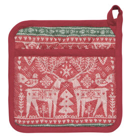 Folk Forest Christmas Jacquard Potholder
