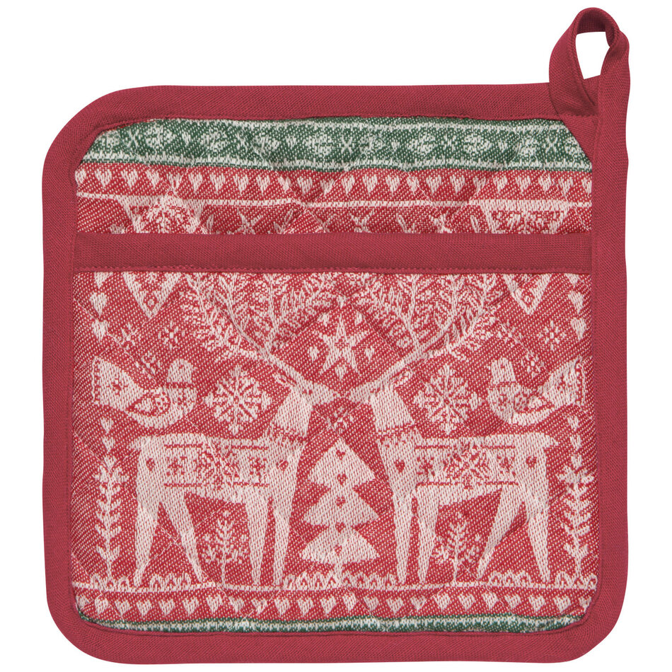 Folk Forest Christmas Jacquard Potholder