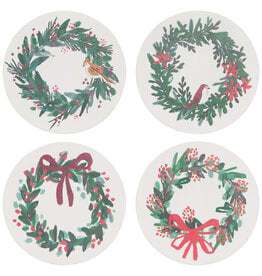 Wreaths Soak Up Christmas Coasters Set of 4