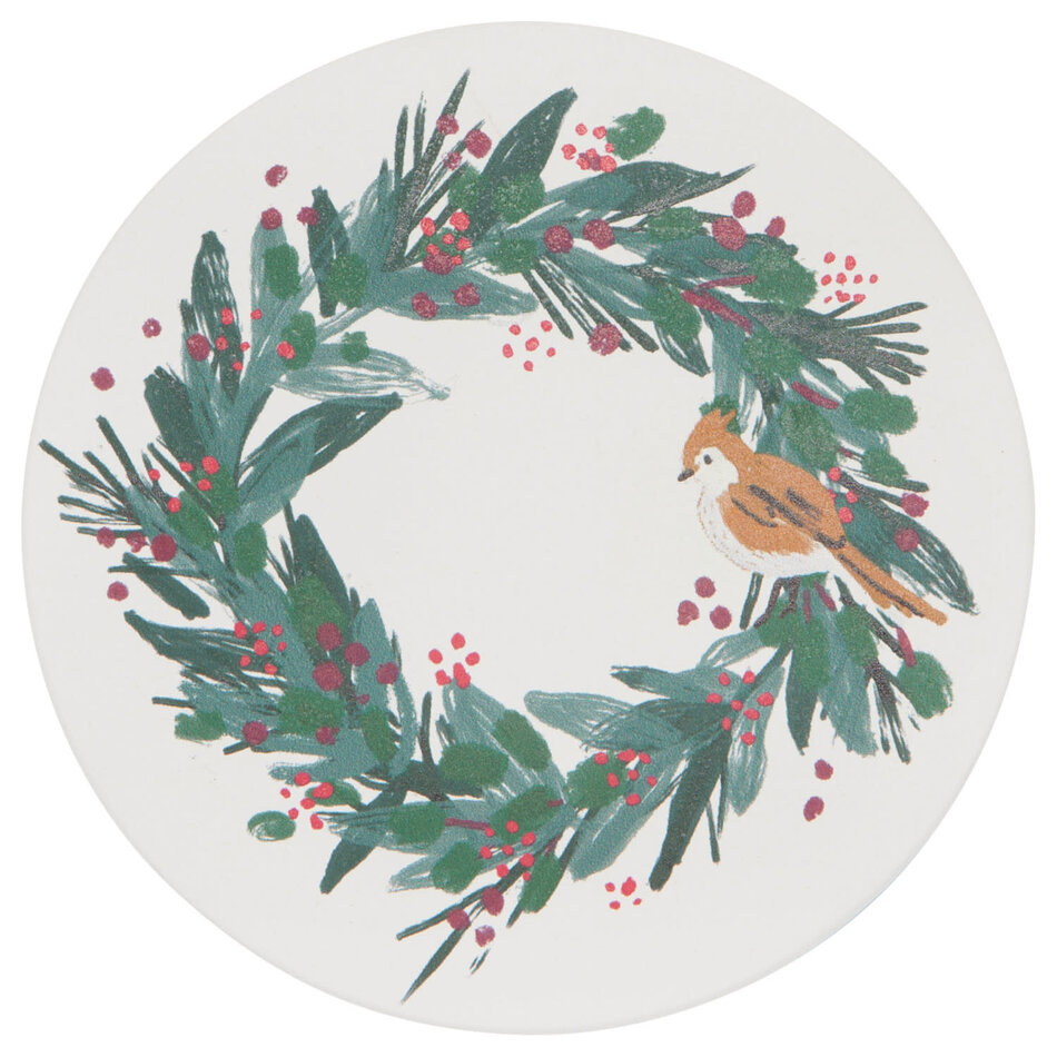 Wreaths Soak Up Christmas Coasters Set of 4