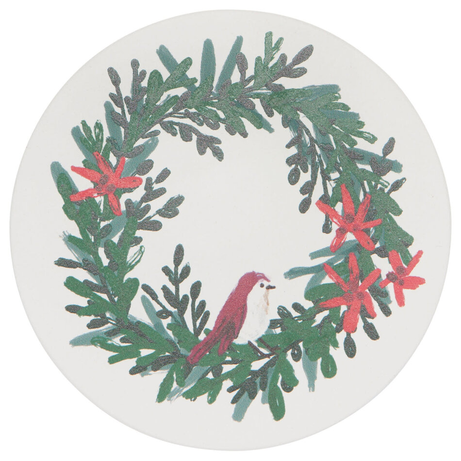 Wreaths Soak Up Christmas Coasters Set of 4
