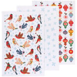Season's Tweetings Christmas Floursack Dishtowels, set of 3