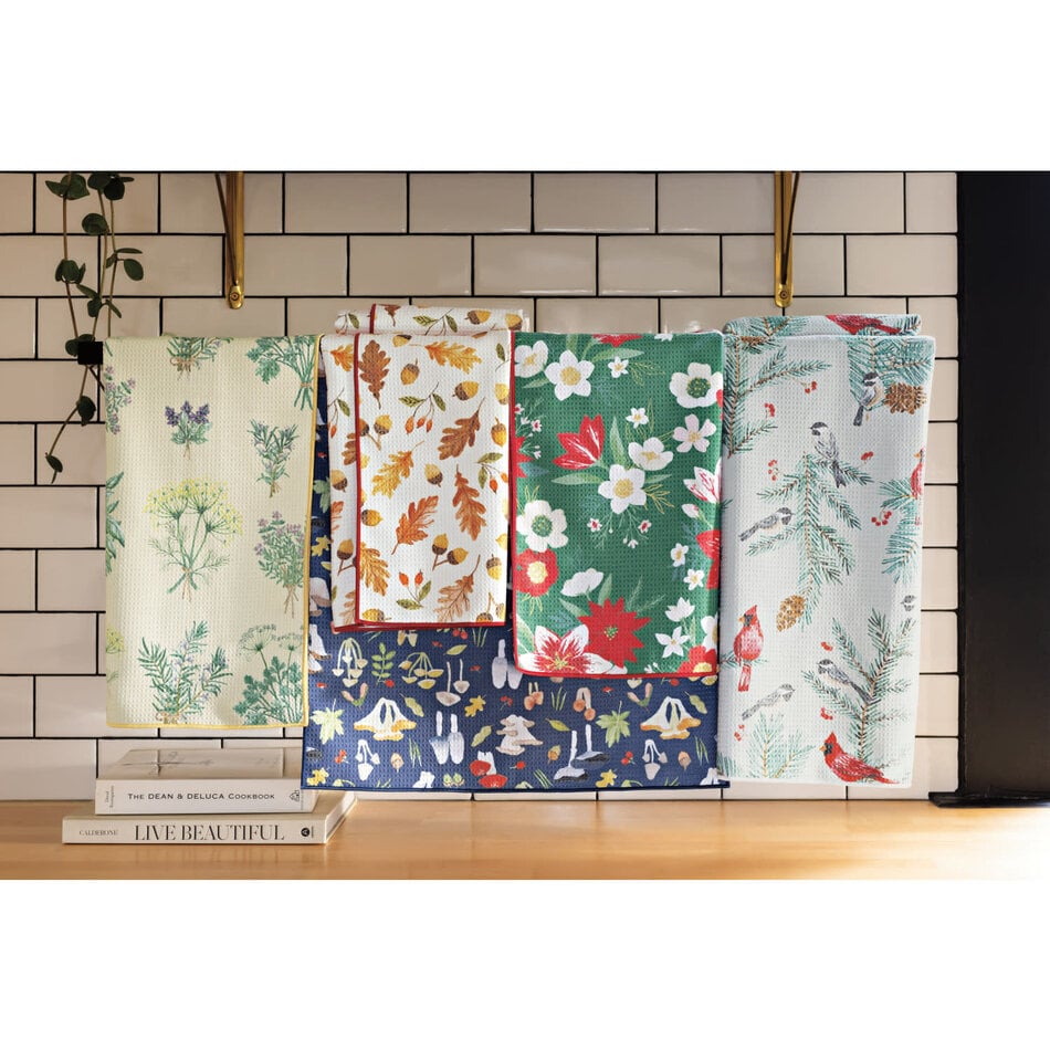 Birds & Boughs Christmas Recycled Microfibre Dishtowel
