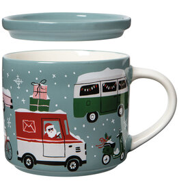 Holiday Traffic Christmas Mug with Lid