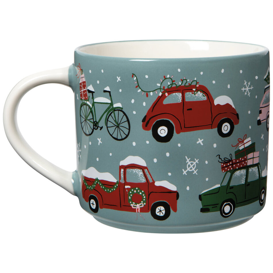 Holiday Traffic Christmas Mug with Lid