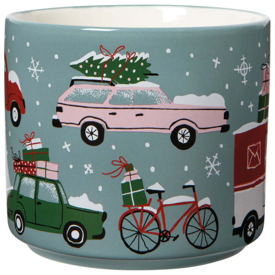 Holiday Traffic Christmas Mug with Lid