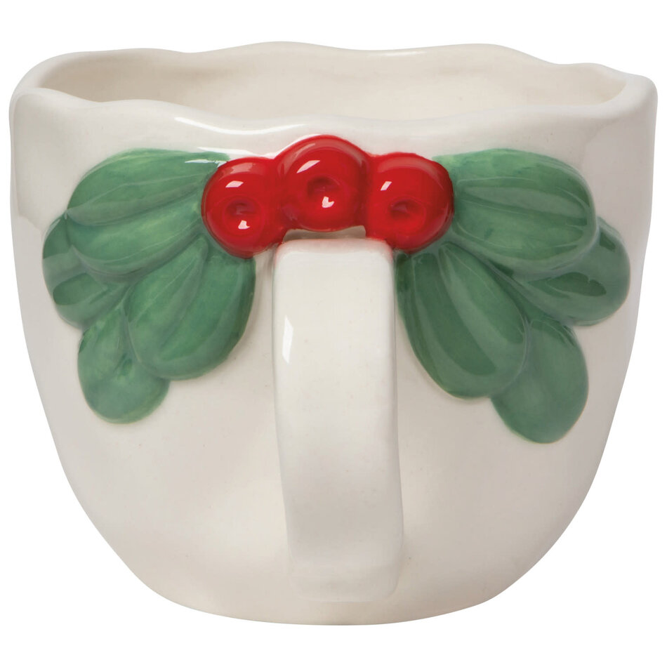 Mistletoe-White Christmas Sculpted Mug