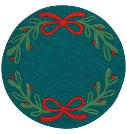 Mistletoe Christmas Felted Wool Placemat