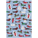 Dashing Dachshunds Christmas Dishtowel
