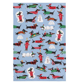 Dashing Dachshunds Christmas Dishtowel